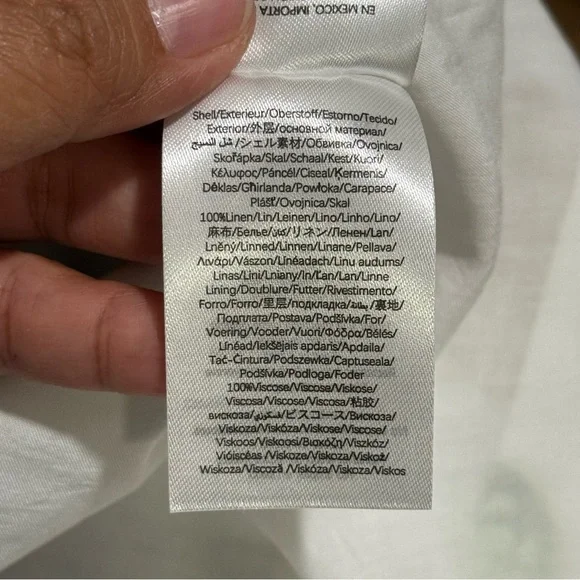 Farm Rio NWT XS Off White Fresh Table Euroflax Premium Linen Mini Dress Elegant - Picture 8 of 9